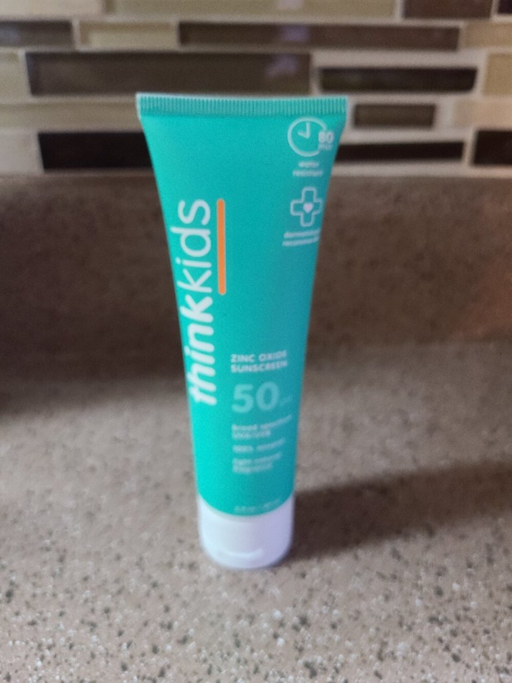 Thinkkids Safe Mineral Sunscreen SPF 50+, 3 Fl Oz, Natural, Water Resistant Reef